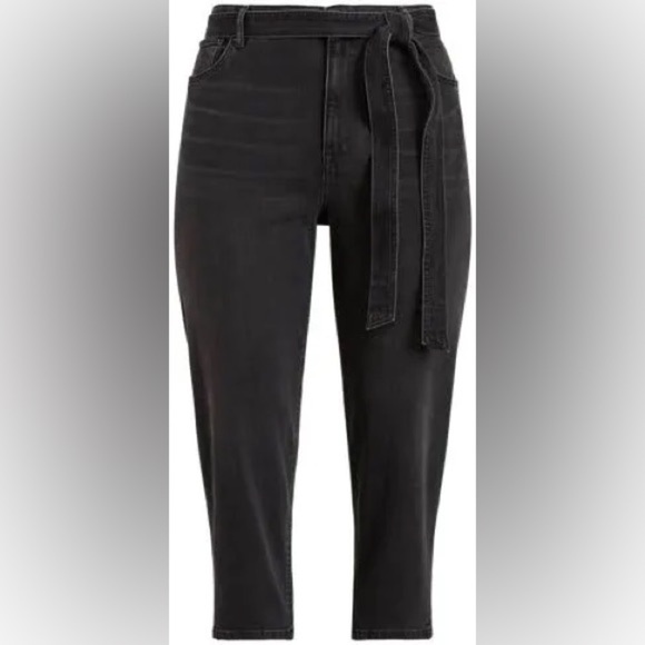 Lauren Ralph Lauren Belted High-Rise Tapered Jeans , Black Wash
Size 14W NWT - Picture 3 of 8